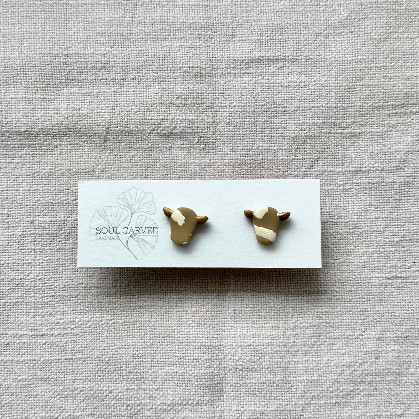 Mini Bull Head Studs - Gold
