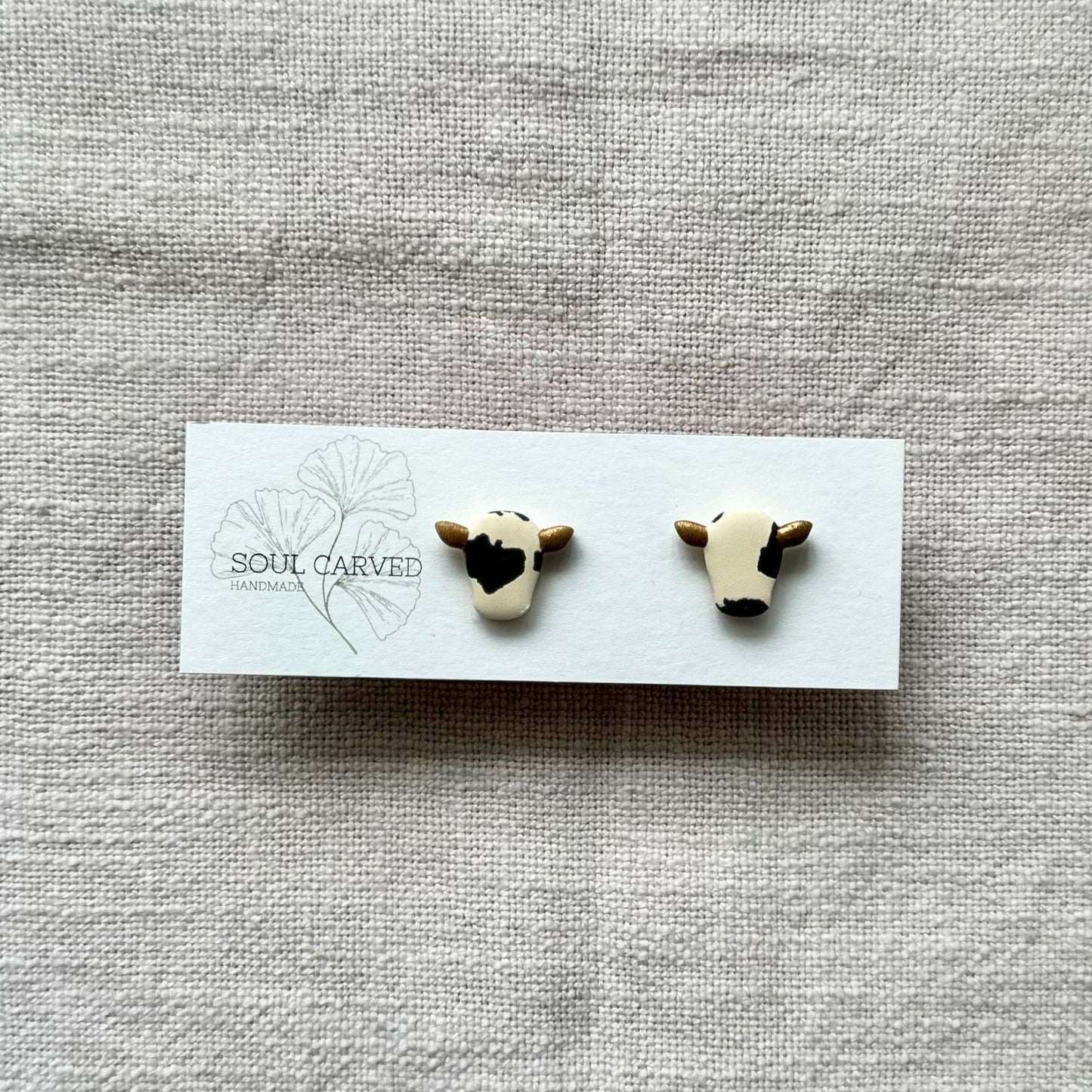 Mini Bull Head Studs - Gold