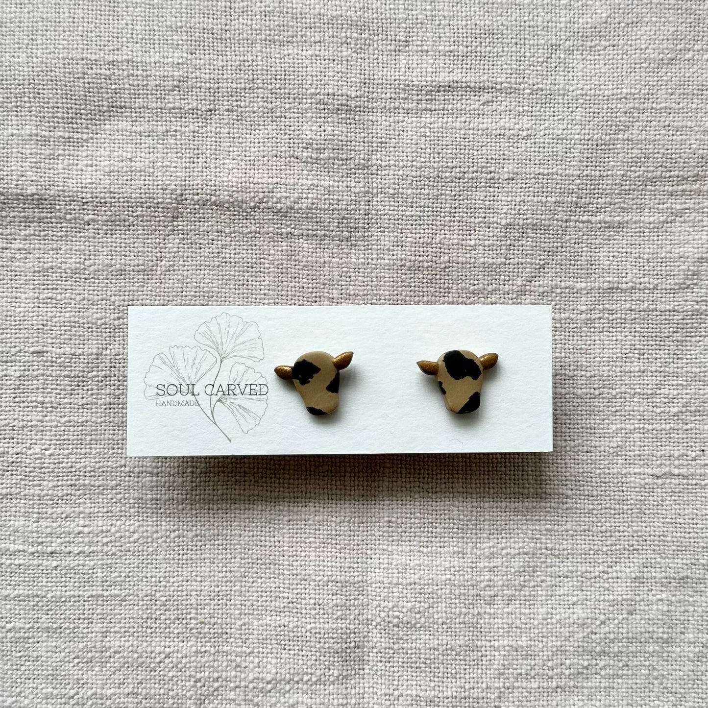 Mini Bull Head Studs - Gold