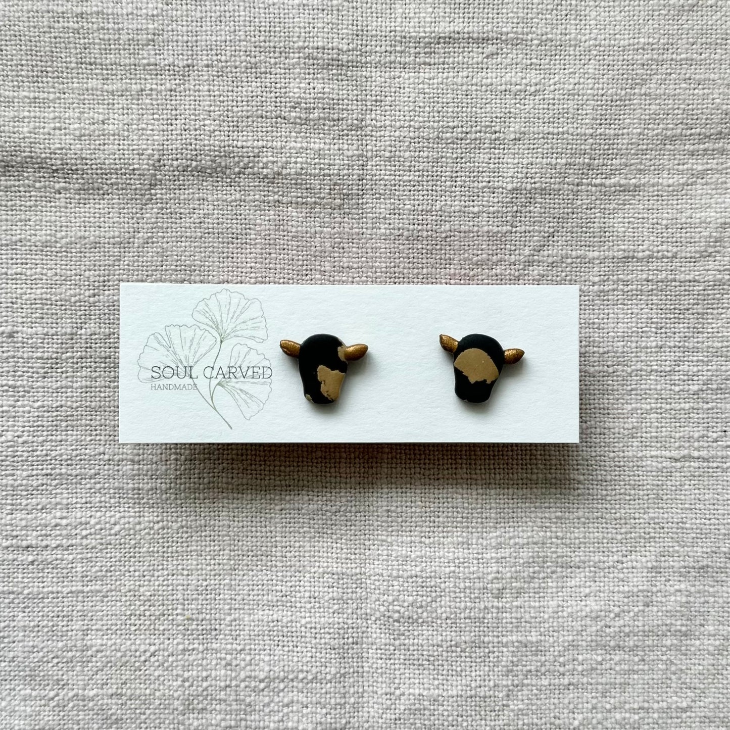 Mini Bull Head Studs - Gold