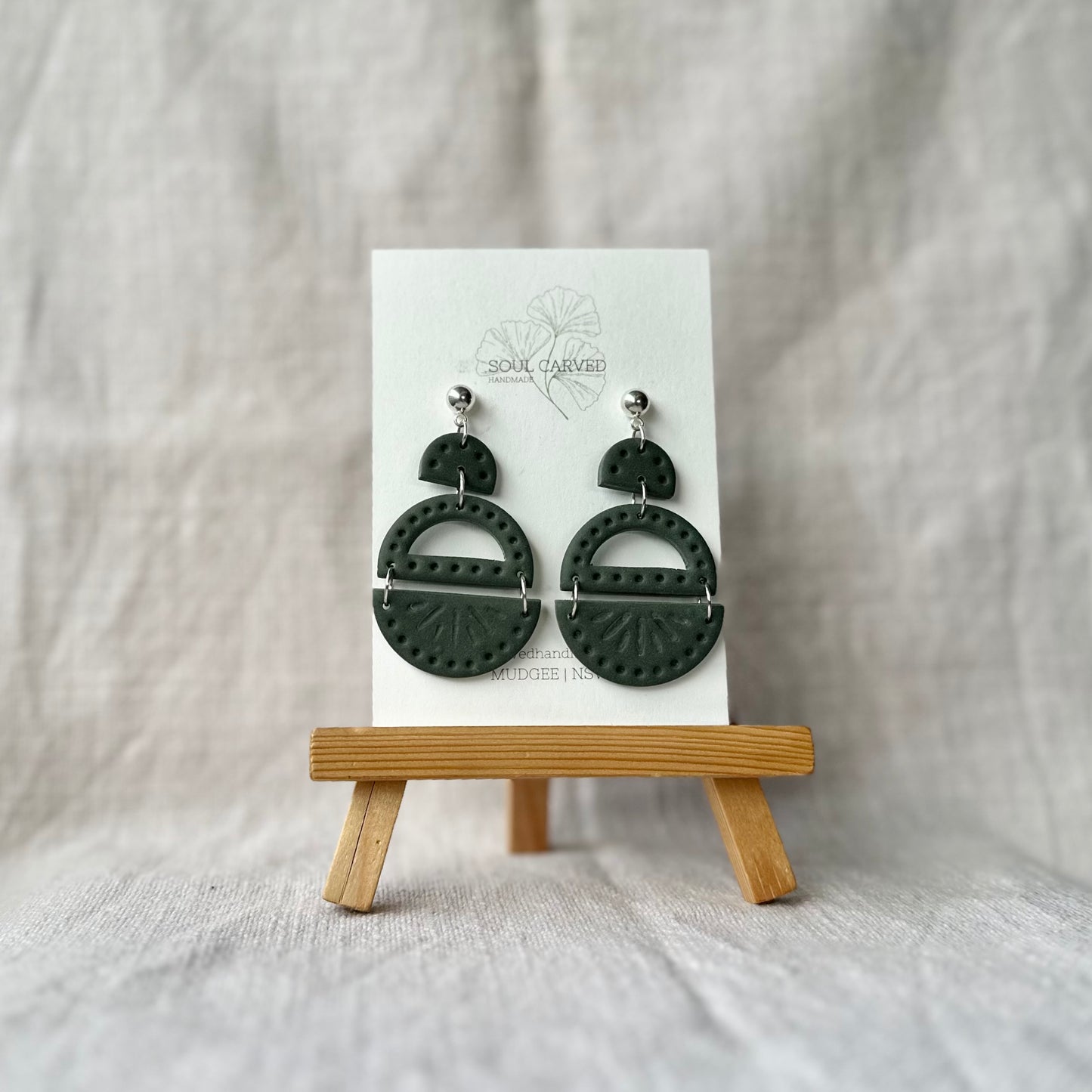 Sage Statement Dangles - Medium