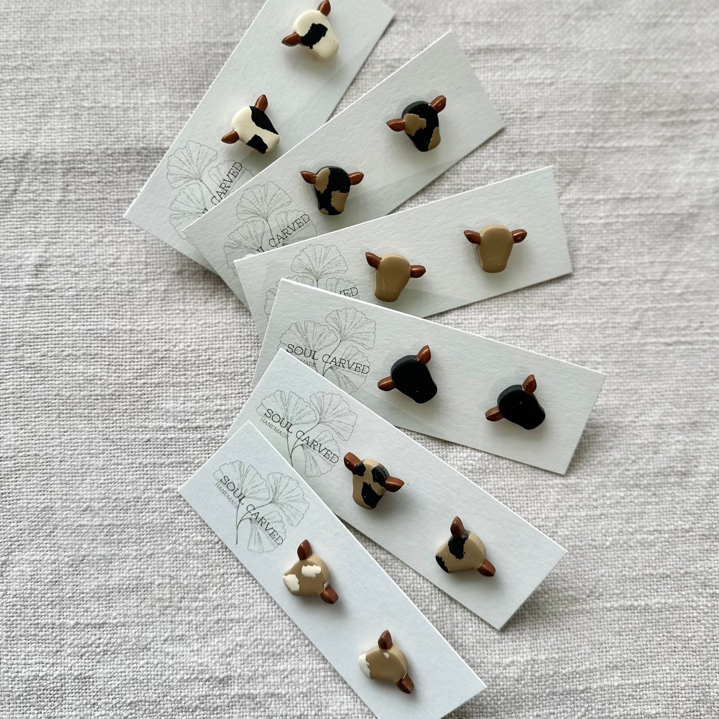 Mini Bull Head Studs - Bronze