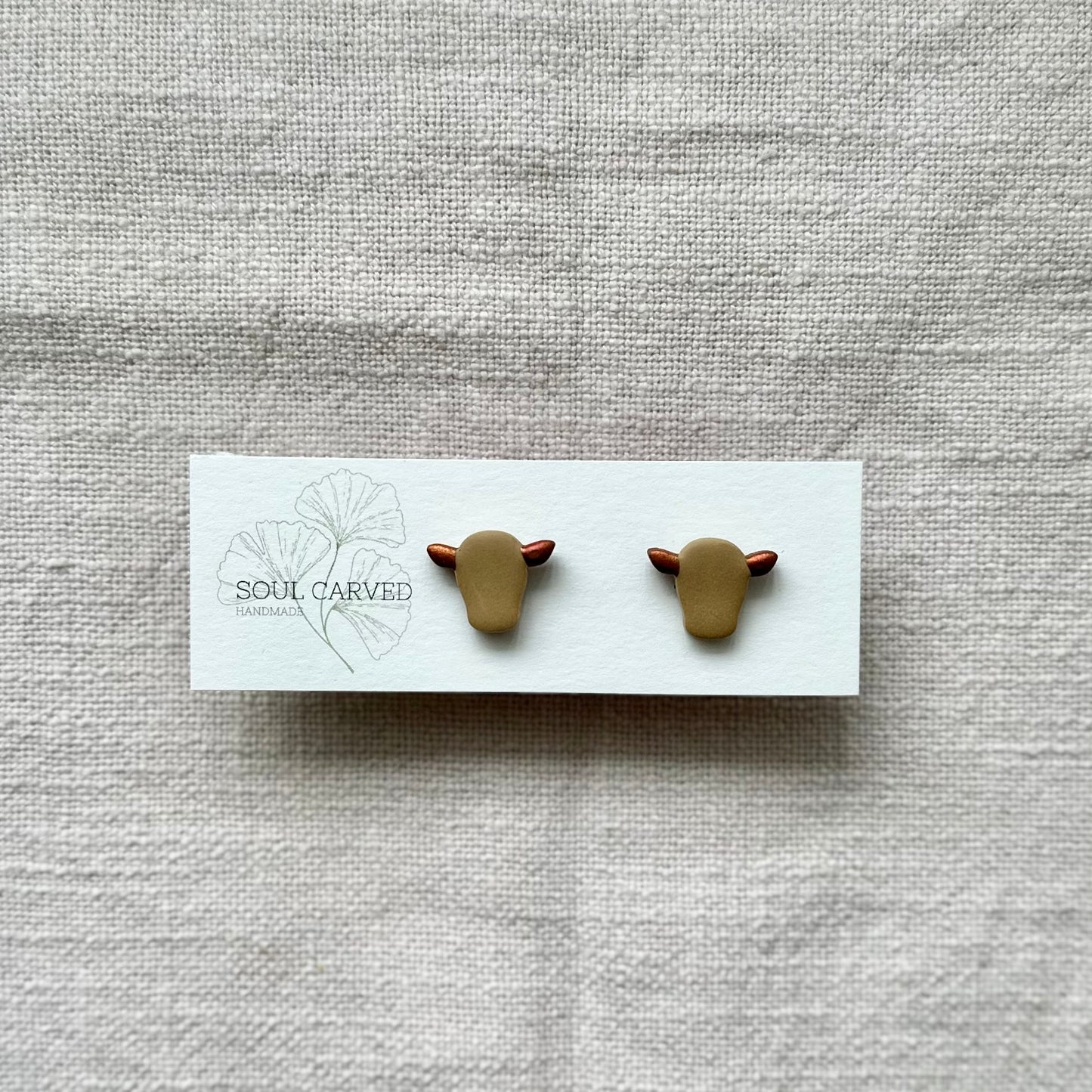 Mini Bull Head Studs - Bronze