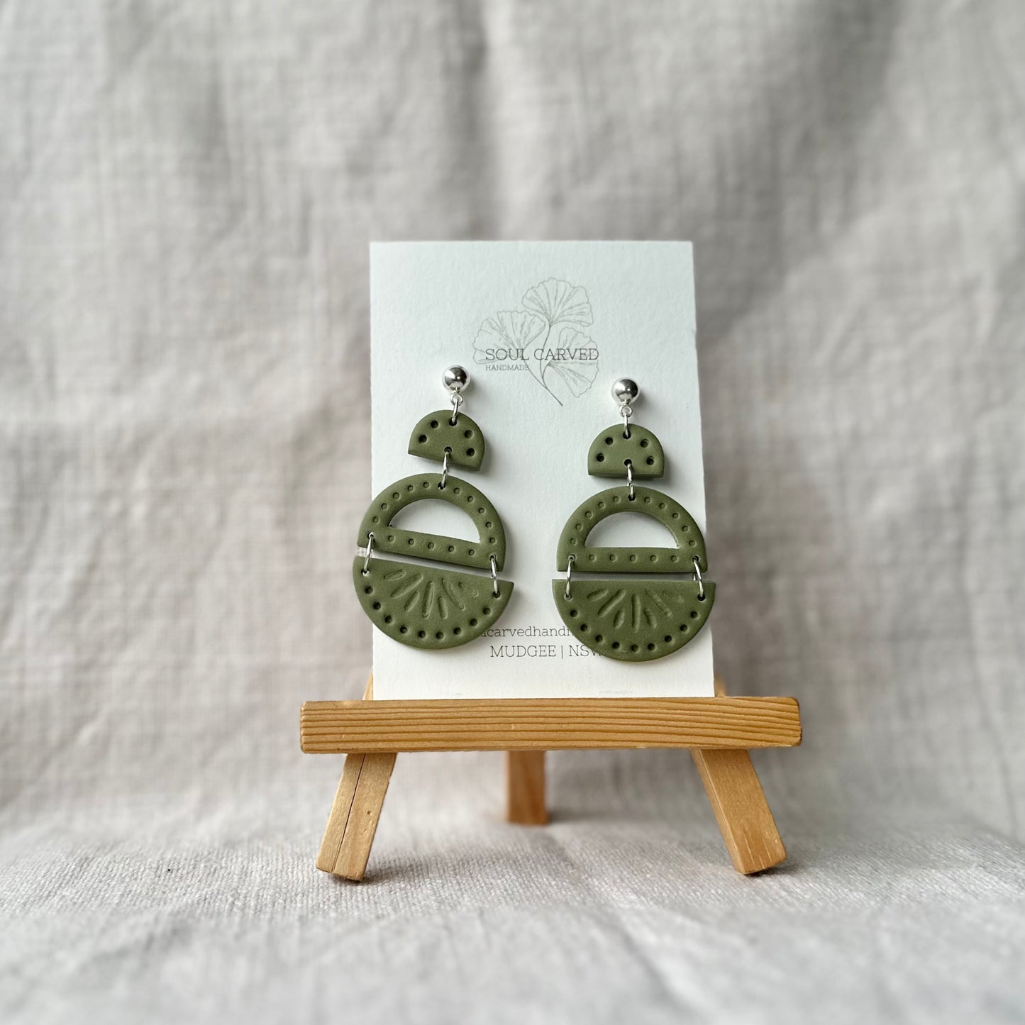 Sage Statement Dangles - Medium