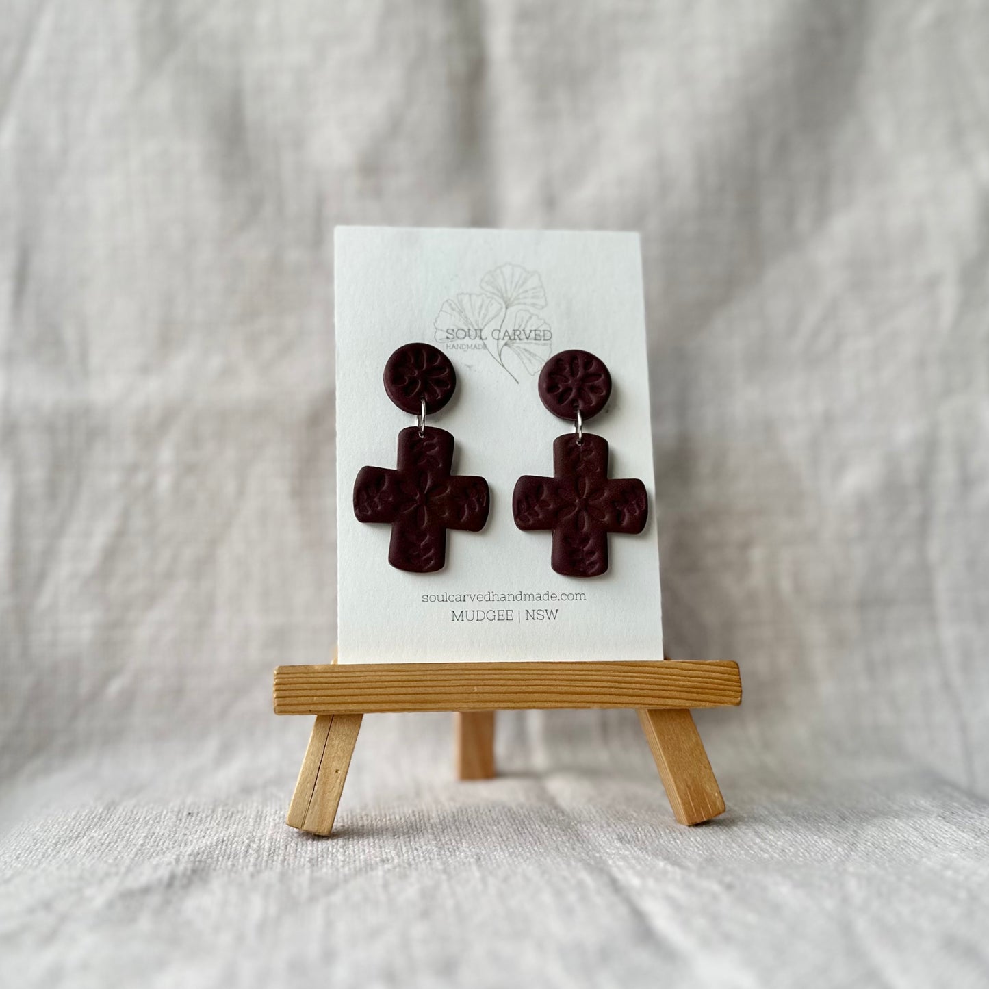 Sage Floral Cross Drops