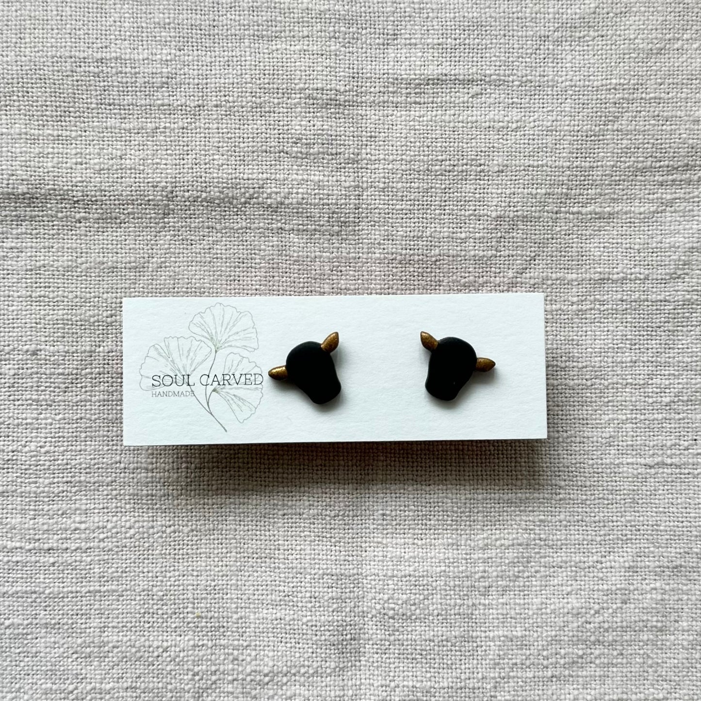 Mini Bull Head Studs - Gold