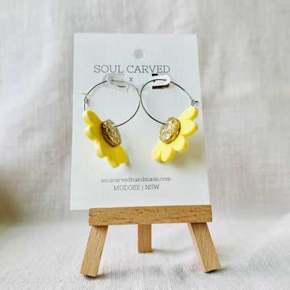 Half Flower Hoops