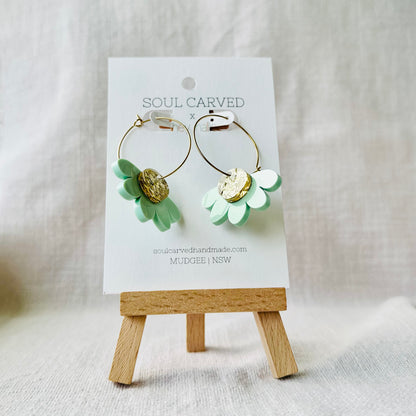 Half Flower Hoops