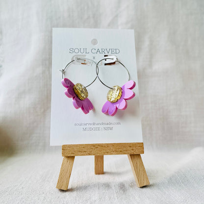 Half Flower Hoops
