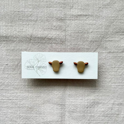Mini Bull Head Studs - Bronze