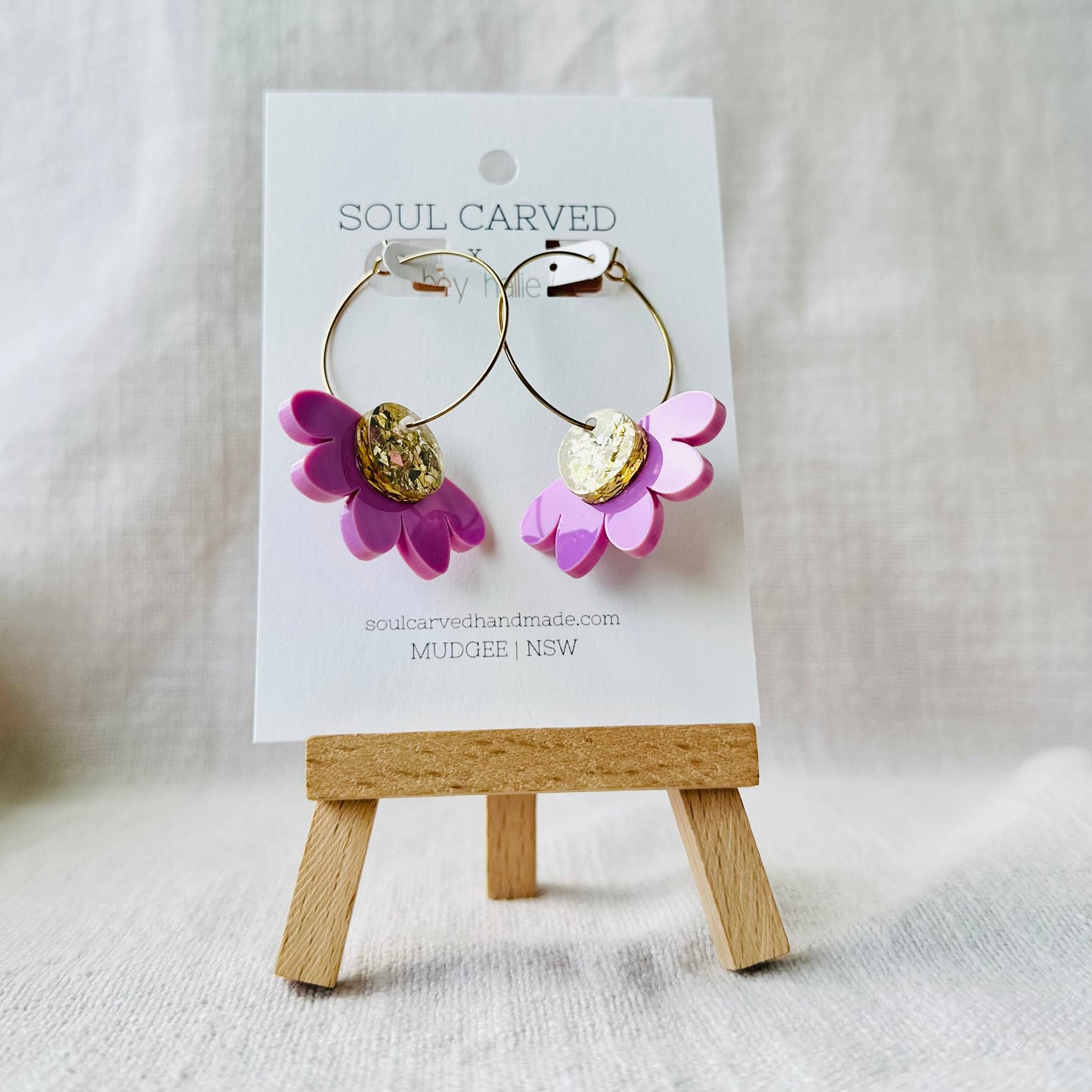 Half Flower Hoops