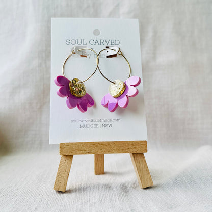 Half Flower Hoops