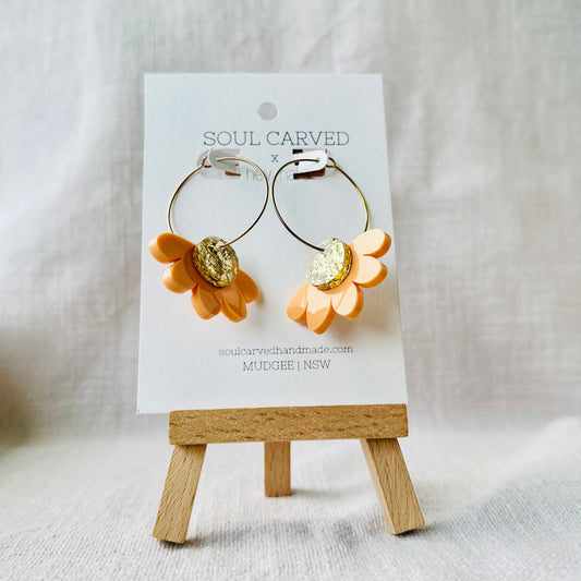 Half Flower Hoops