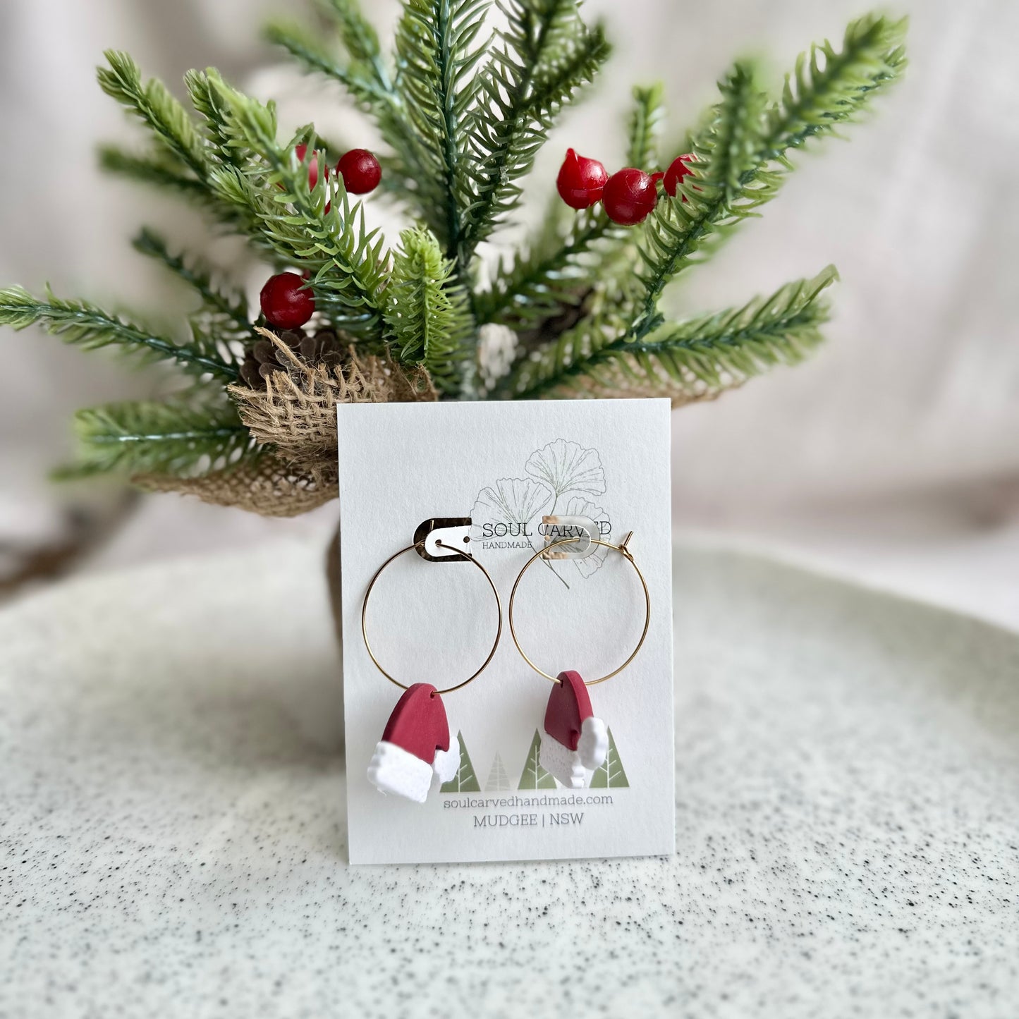 Mini Santa Hat Hoops