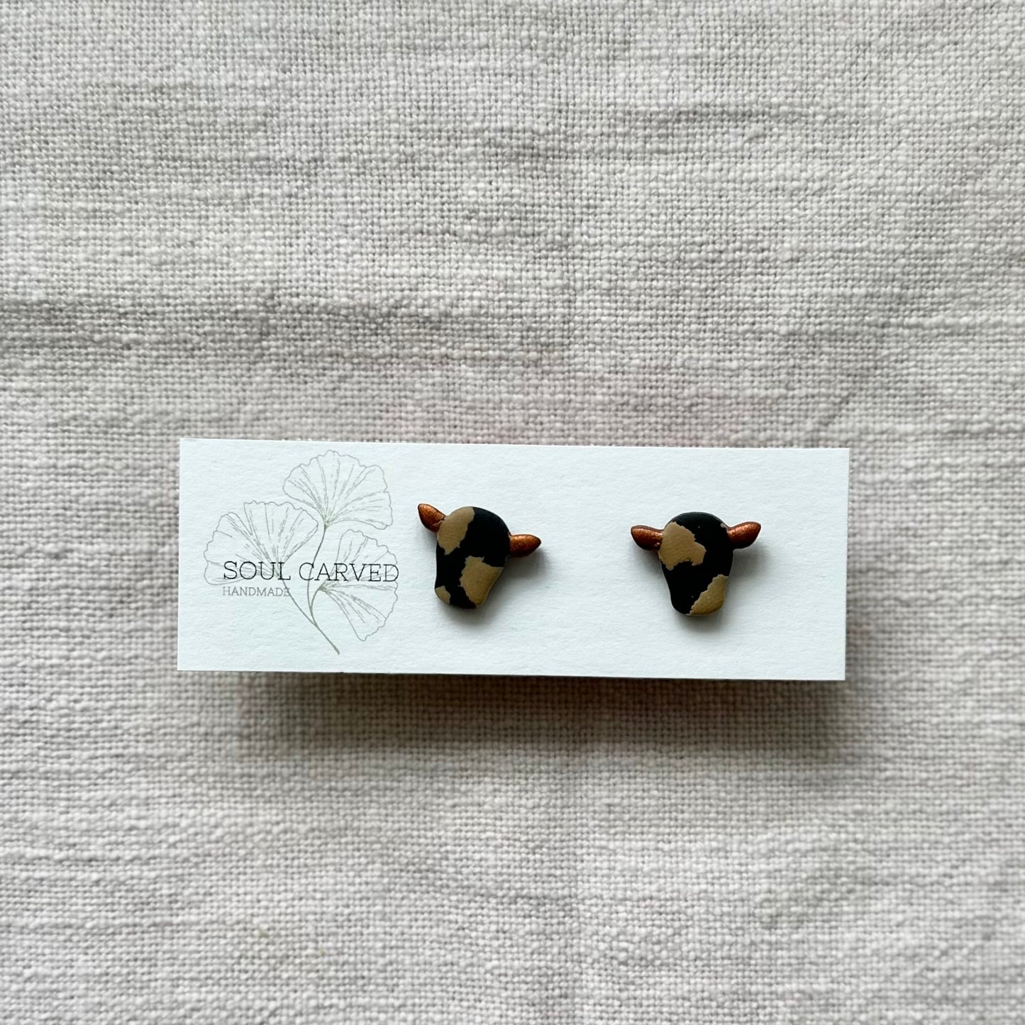 Mini Bull Head Studs - Bronze
