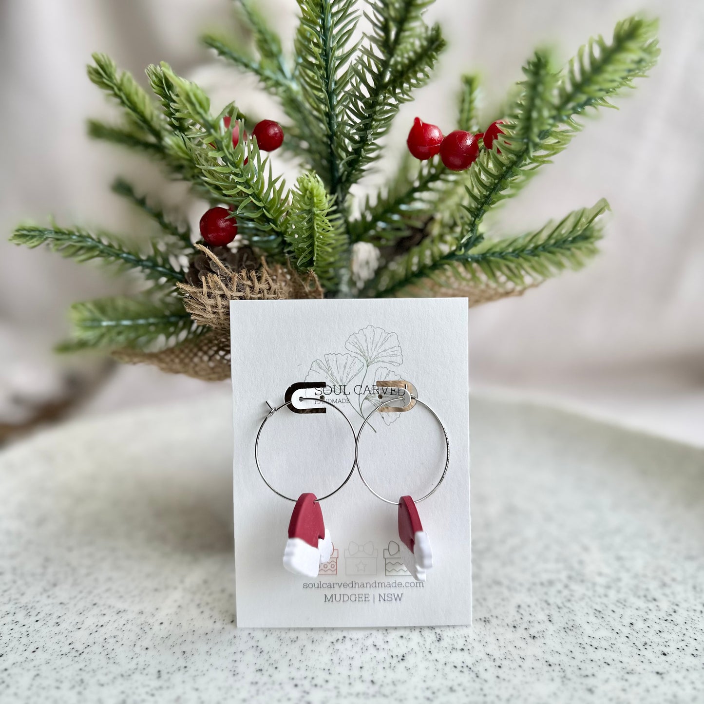 Mini Santa Hat Hoops