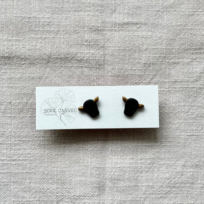 Mini Bull Head Studs - Gold